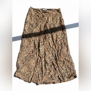 Chic Leopard Print A-Line Skirt